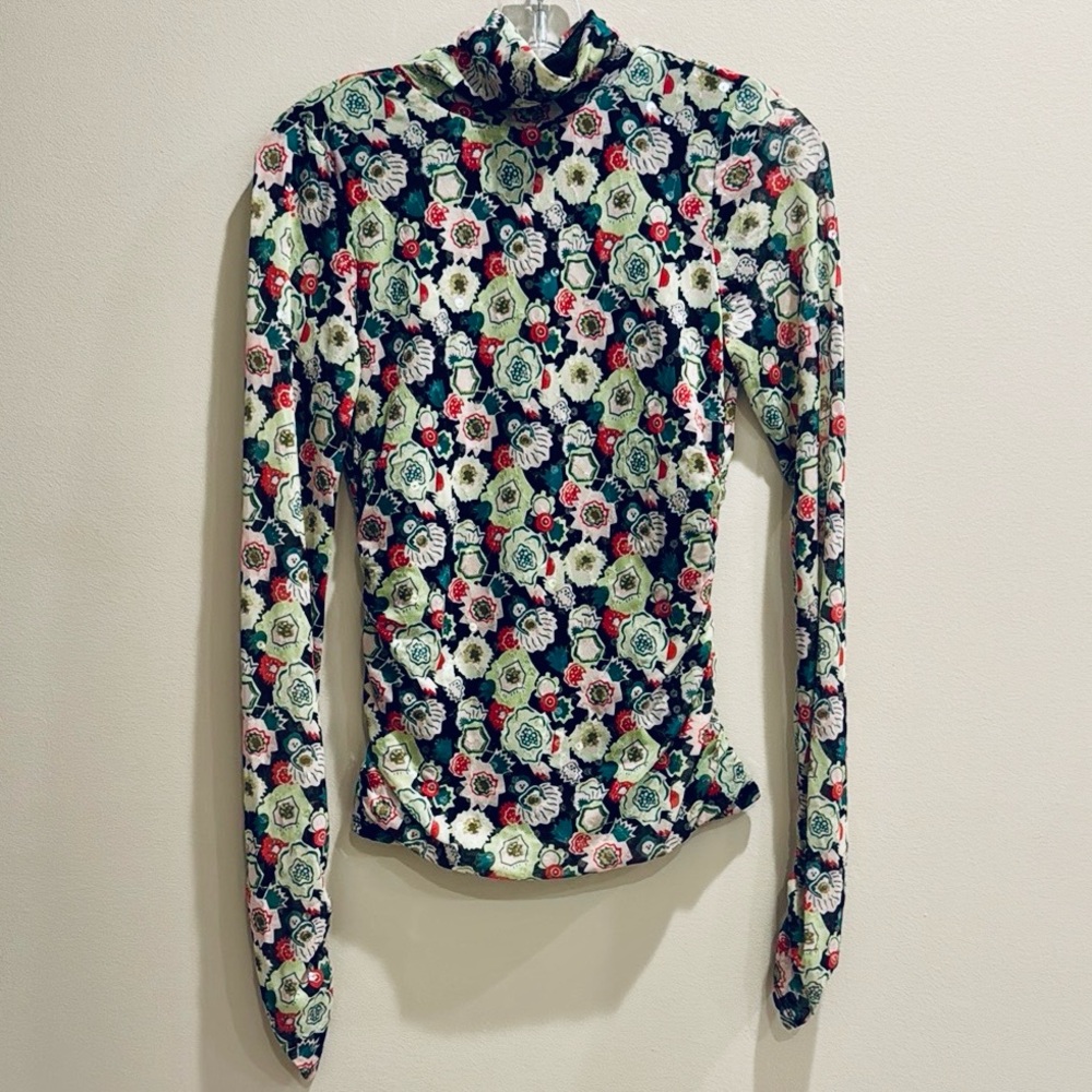 Cinq a Sept Women’s Sequin Shirred Kiwi Turtleneck, Size XS
